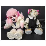 Build-A-Bear Plush Tiger in Business Suit with Pink Poodle - Both Fully Dressed