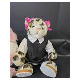 Build-A-Bear Plush Tiger in Business Suit with Pink Poodle - Both Fully Dressed