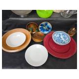 Mixed Kitchenware Collection with Decorative Plates