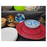 Mixed Kitchenware Collection with Decorative Plates