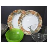Mixed Kitchenware Collection with Decorative Plates