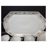 MZ Austria Porcelain Serving Platter, 6 Tea Cups, and 6 Bowls
