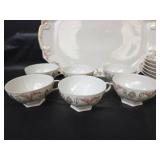 MZ Austria Porcelain Serving Platter, 6 Tea Cups, and 6 Bowls