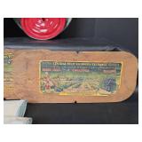 Central Fruit Growers Exchange Wooden Grape Crate Lids, Enamelware,  and Silverware Pouches