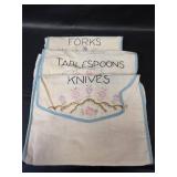 Central Fruit Growers Exchange Wooden Grape Crate Lids, Enamelware,  and Silverware Pouches