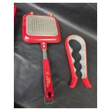 Red Copper Griddle, Grater, and Jar Opener