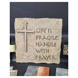Religious Cross Wall Decor and Granite Coasters