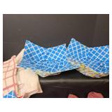 3 Large Reversible Bowl Cozies, Silicone Hot Pads, with Red Hanging Towels