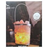 Natural Himalayan Salt Lamp with Metal Basket Design NEW