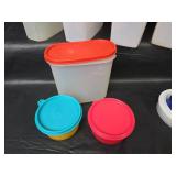 Tupperware Containers with Colored Lids