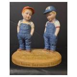 1983 Country Store Little Farmers Figurine by Home Interiors