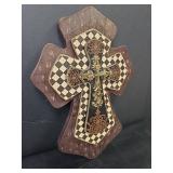 Decorative Checkered Cross Wall Decor