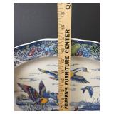 Flying Ducks Large Oval Platter with Glass Fruit Bowl