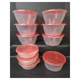 Rubbermaid Food Storage Containers with Red Lids Set
