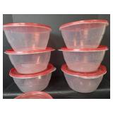 Rubbermaid Food Storage Containers with Red Lids Set