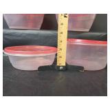 Rubbermaid Food Storage Containers with Red Lids Set