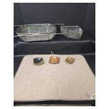Set of Stainless Steel Mesh Strainer Baskets, Dish Drying Pad, and 3 Sugar Scrub Dishes