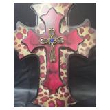 Decorative Leopard Print Wall Cross