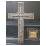 Decorative Religious Wall Cross with Faith Plaque