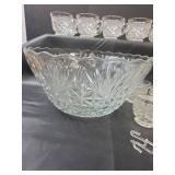 2 - Crystal Punch Bowls with 18-Cups and 12-Hooks