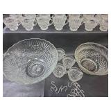 2 - Crystal Punch Bowls with 18-Cups and 12-Hooks