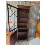 Georgian Style Mahogany Bookcase with Glass Doors and Key