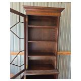 Georgian Style Mahogany Bookcase with Glass Doors and Key