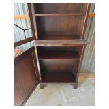 Georgian Style Mahogany Bookcase with Glass Doors and Key