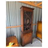 Georgian Style Mahogany Bookcase with Glass Doors and Key