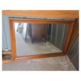 Large Wooden Framed Wall Mirror (Heavy)