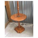 Mid Century Wood Floor Lamp with Built-in Table
