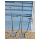 Chrome Clothing Display Racks with Square Base