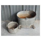 Galvanized White Mop Bucket and Pot