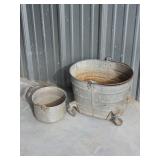 Galvanized White Mop Bucket and Pot