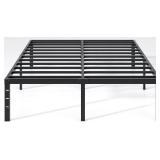 $60 Metal Full-Size Bed Frame with Storage No Box Spring, 18 in, Black