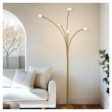 $150 Brightech Orion Arc Floor Lamp, 5-Arm Adjustable, Brass