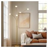 $150 Brightech Orion Arc Floor Lamp, 5-Arm Adjustable, Brass