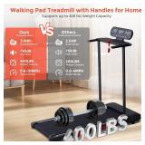 $140 Electric Walking Pad with Handle Bar, 3.5HP Treadmill, 0.6-10MPH