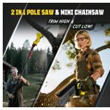 $99 Autubin 2-in-1 Electric Pole Saws for Tree, Yellow- 8 Inch