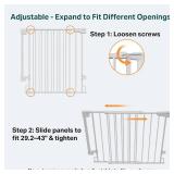 $60 Cumbor 29.2-43 Wall-Mounted Baby Gate for Stairs, Auto-Close