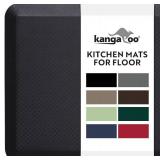 KANGAROO Thick Ergonomic Anti-Fatigue Kitchen Mats 17x24 Black