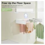 Wall Mounted Clothes Drying Rack 32" Foldable, 5 Rods, White