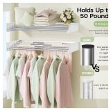 Wall Mounted Clothes Drying Rack 32" Foldable, 5 Rods, White