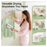 Wall Mounted Clothes Drying Rack 32" Foldable, 5 Rods, White