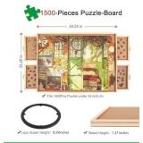 $70 ALL4JIG 1500-Piece Rotating Puzzle Board with 4 Drawers, 25x34