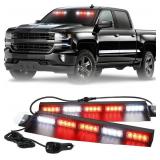 $85 XRIDONSEN 34-Inch Emergency Visor Lights, 40 LED Red/White Strobe