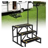 $120 RV Steps with Handrail, Heavy-Duty 3-Step Camper Entry Step