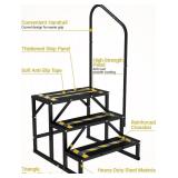 $120 RV Steps with Handrail, Heavy-Duty 3-Step Camper Entry Step