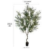 $168 8ft Olive Tree in Pot - Faux Silk Plant, 3200 Leaves