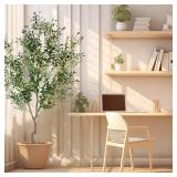 $168 8ft Olive Tree in Pot - Faux Silk Plant, 3200 Leaves